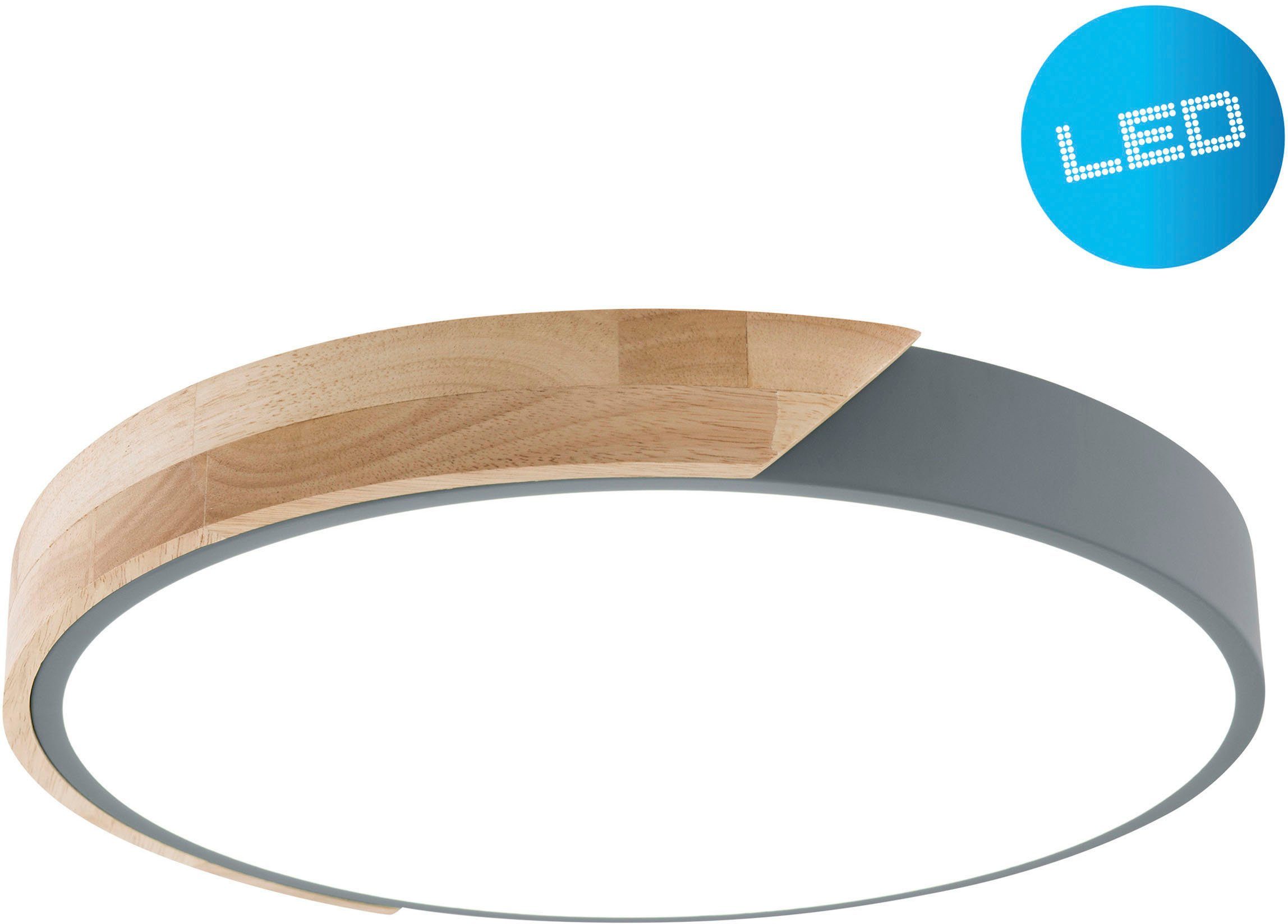 näve LED Deckenleuchte Borneo, LED fest integriert, Warmweiß, rund, LED, Ra günstig online kaufen