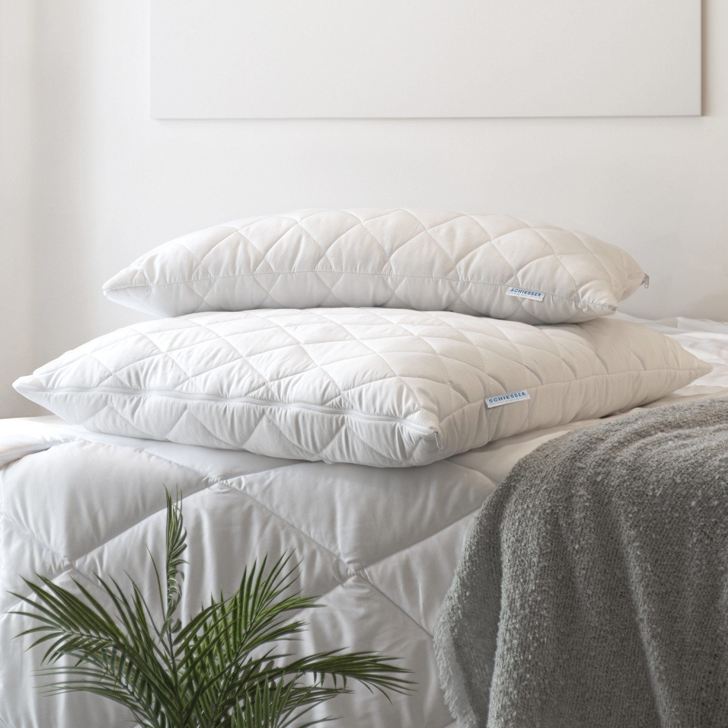 Schiesser Kopfkissen Hygge mit recycelter Füllung und individueller Höhenan günstig online kaufen