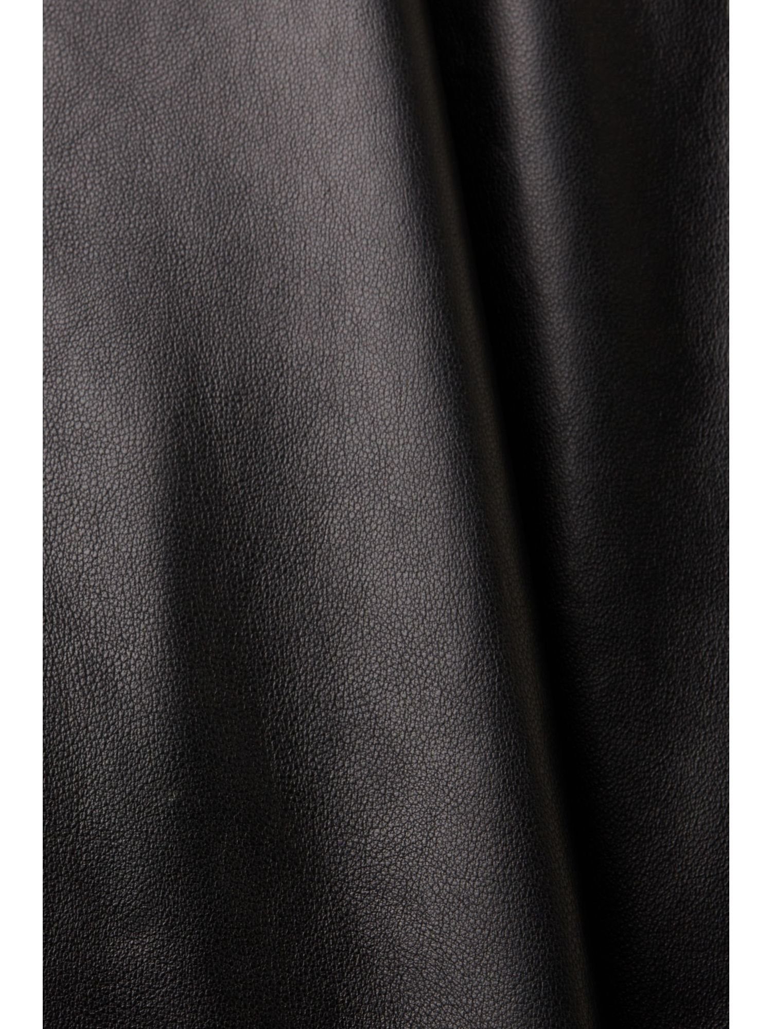 Leder Esprit Multifunktionaler Ledermantel BLACK aus Parka