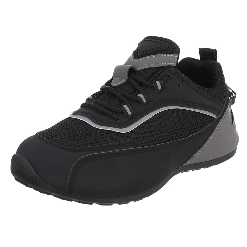 Coolwalk Herren Sneaker Mesh mit Schnürung für Alltag Sneaker (91563857) Flach Sneakers in Schwarz