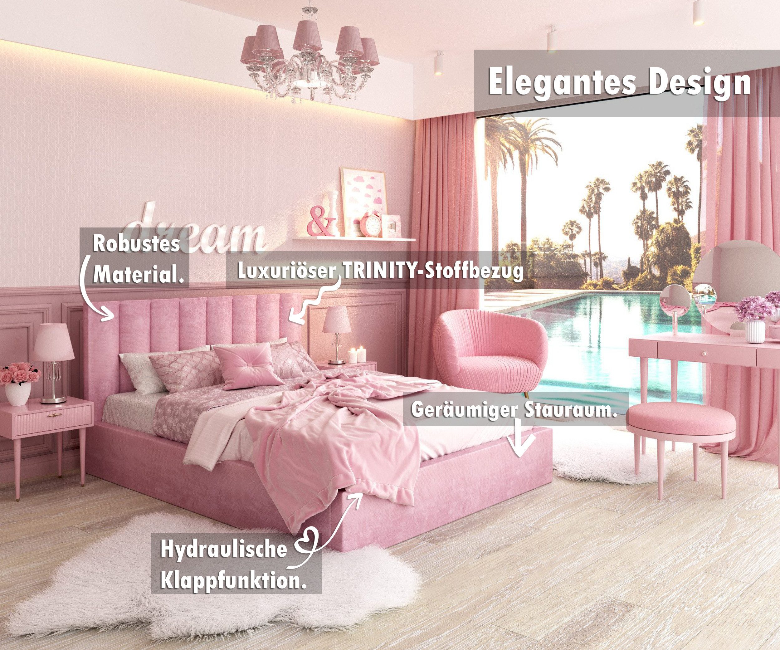 thematys Polsterbett Stauraumbett aus Velours Bett 120x200, 140x200, 160x20 günstig online kaufen