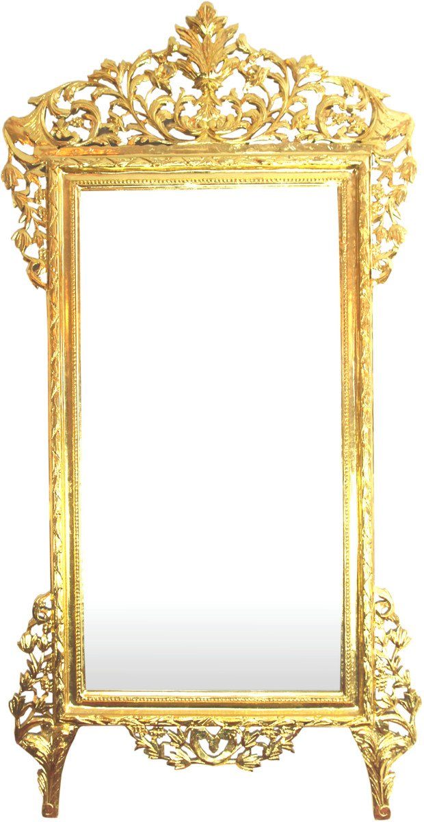 Casa Padrino Barockspiegel & cm - Spiegel Riesiger x Prunkvoller 220 Shiny Barock Gold Edel Gold 120 Wandspiegel