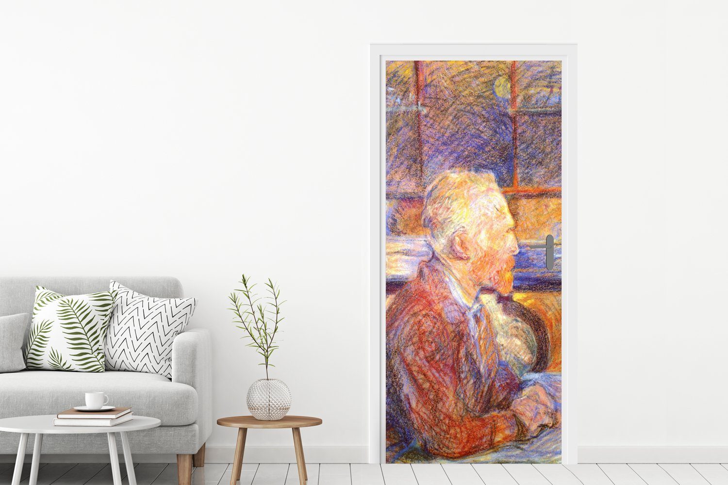 MuchoWow Türtapete Porträt von Henri - bedruckt, St), de Tür, (1 75x205 Toulouse-Lautrec cm für Matt, Fototapete Vincent Türaufkleber, van Gogh