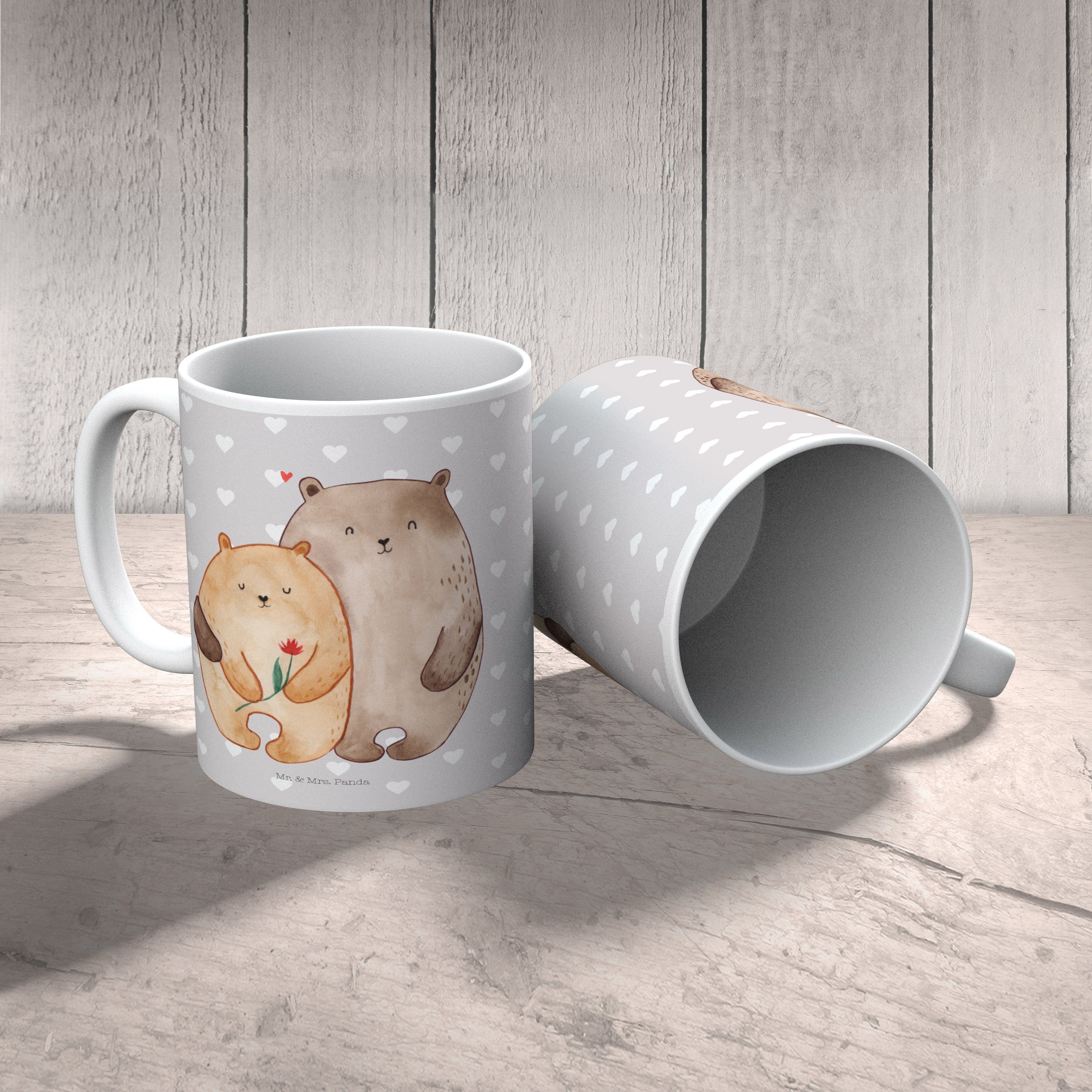Geschenk, Mr. Ehemann, Grau verknallt, - & Tasse Mrs. Bären - Kaffeebech, Pastell Liebe Panda Keramik