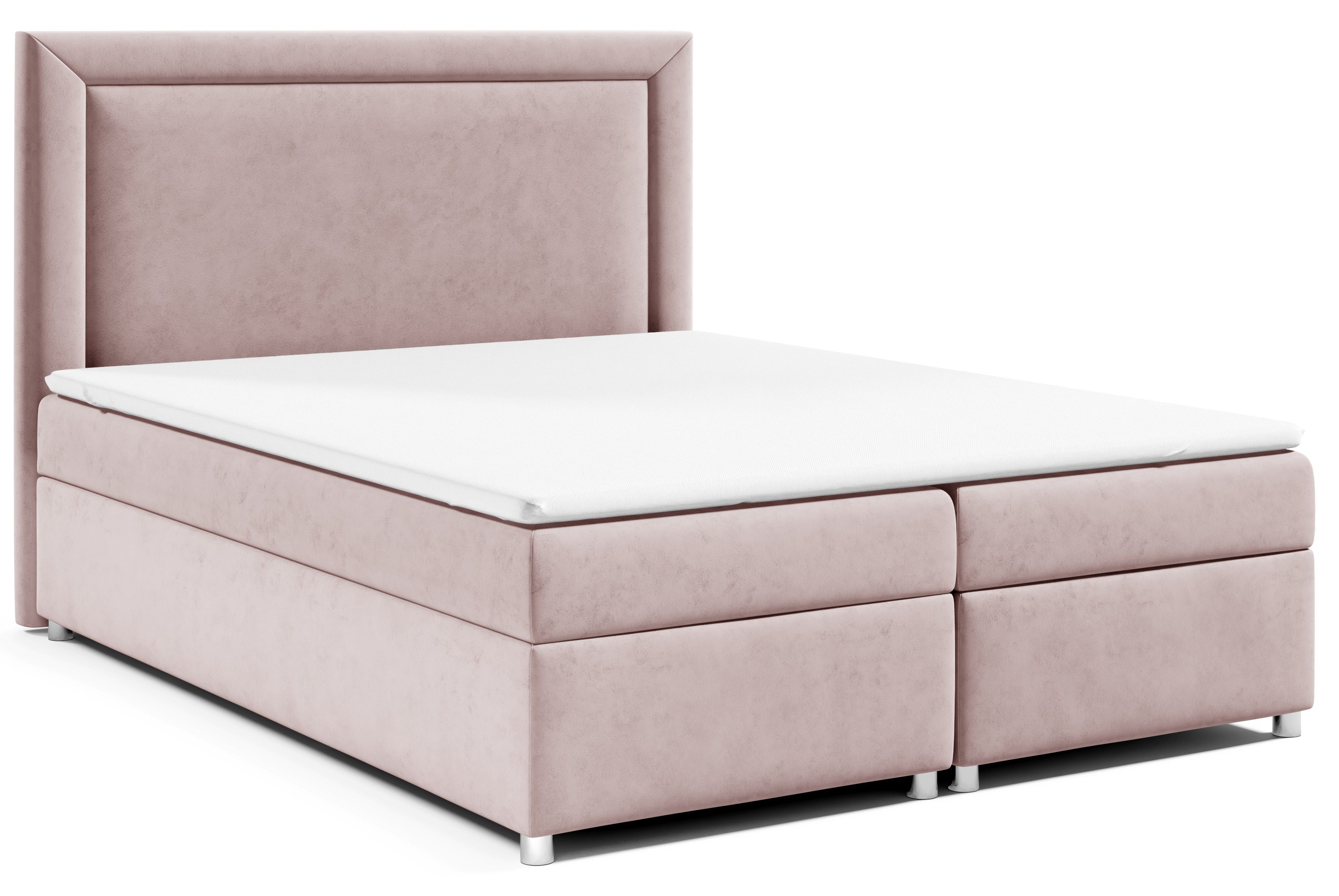 Best for Home Rosa Topper und Bettkasten Boxspringbett mit Trinity K3