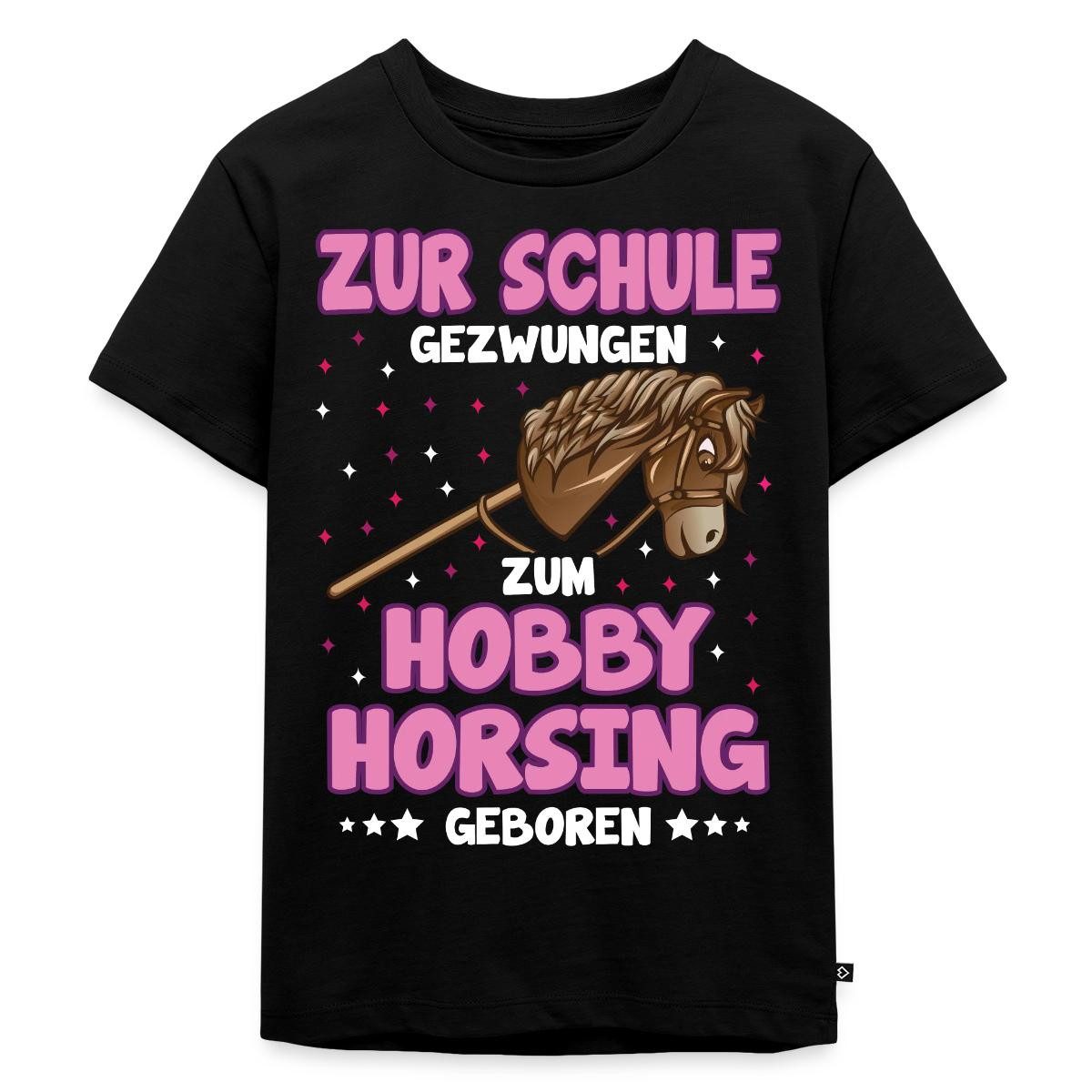 Spreadshirt T-Shirt Hobby Horsing Geborenes Pferdemädchen Kinder Premium T-Shirt (1-tlg)