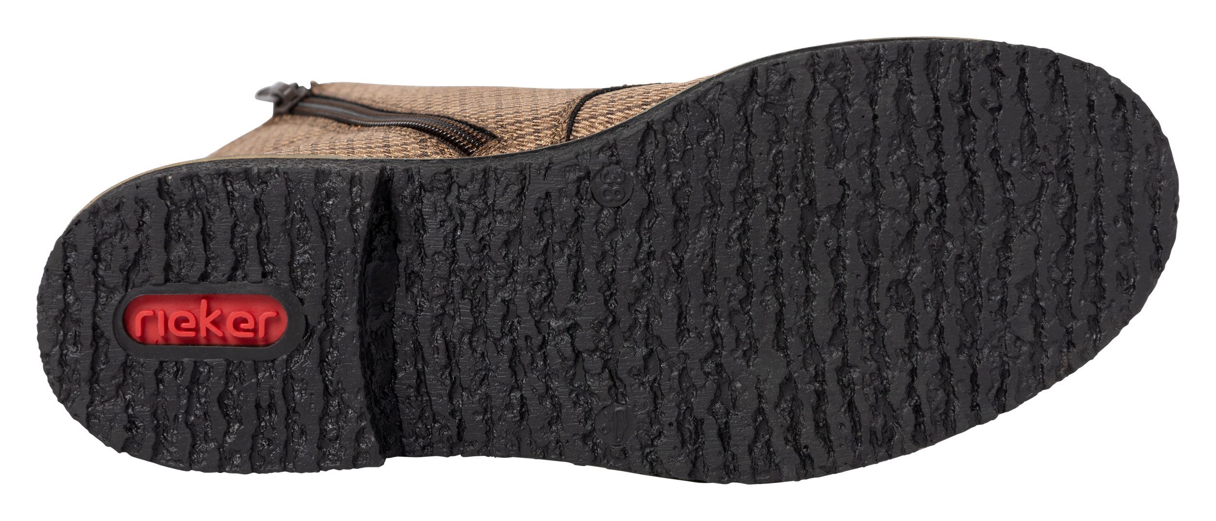 Rieker Schnürboots Schnürstiefelette in Karo-Optik, mit Zierschnalle und Glitzerdetails – Bild 3 von 5