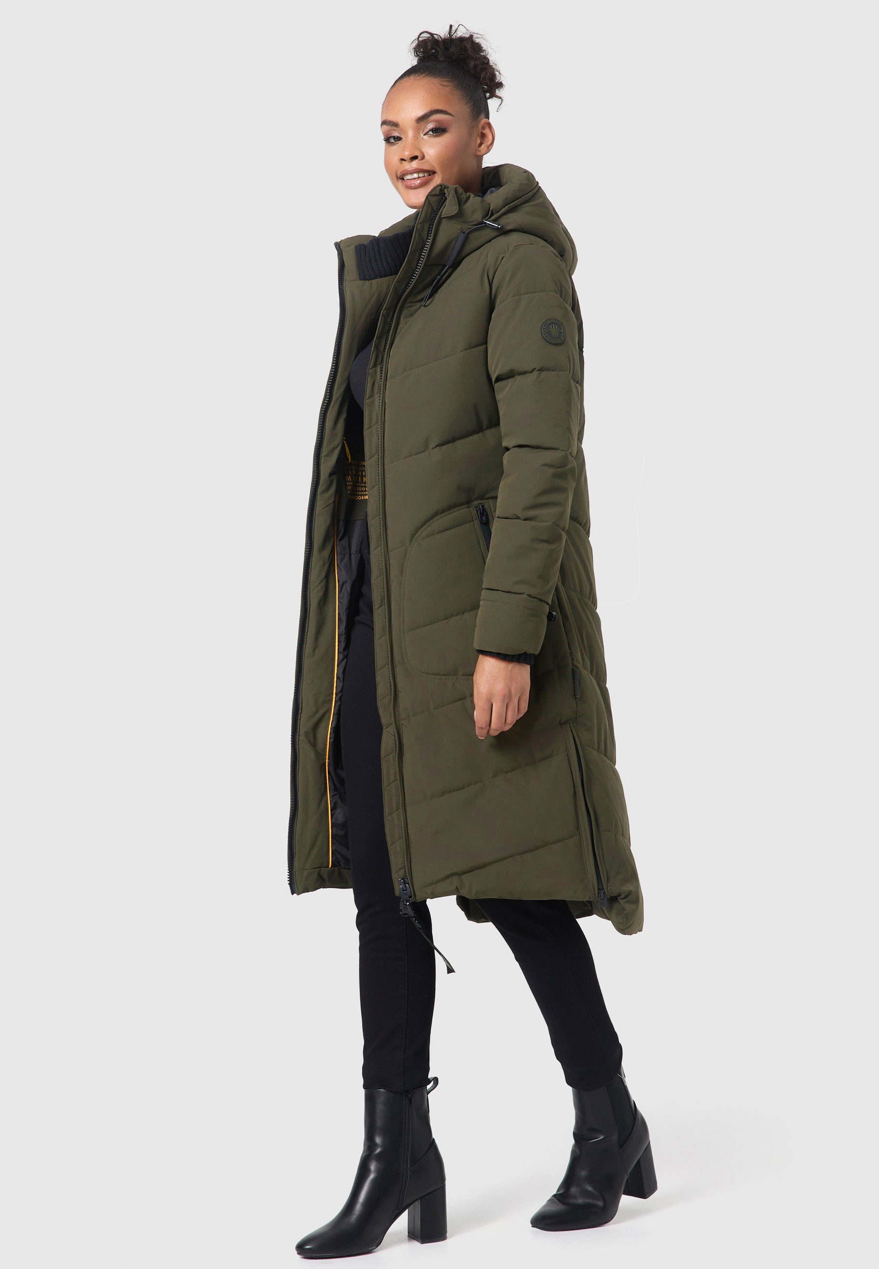 Marikoo Winterjacke Benikoo langer Winter Mantel gesteppt