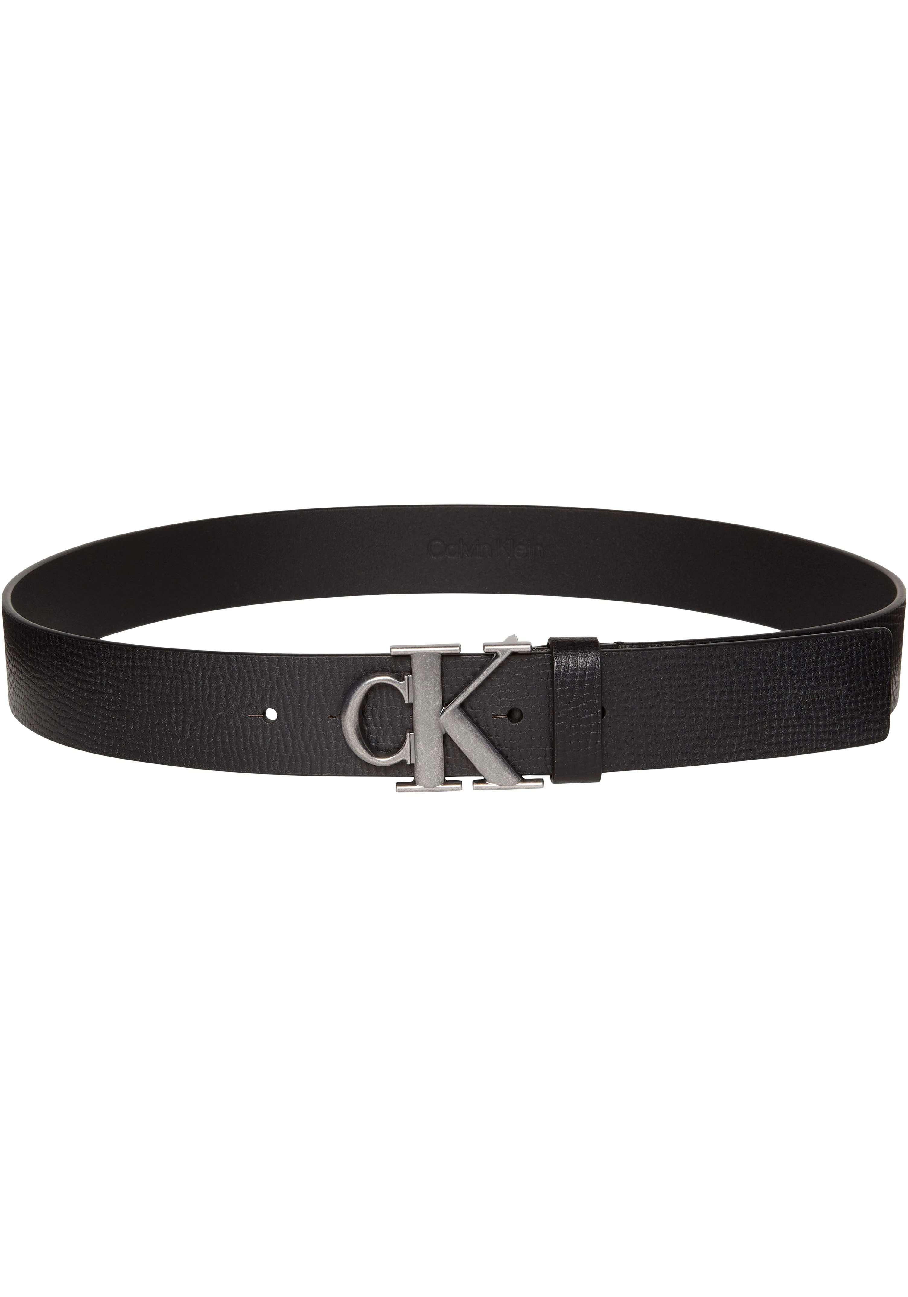 Calvin Klein Ledergürtel CK BUCKLE 40MM FIXED Größenverstellbar mit Metallschließe