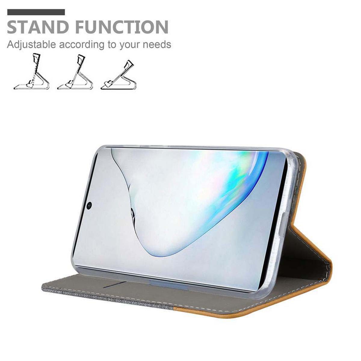 Cadorabo Handyhülle für Samsung Galaxy NOTE 10 Hülle Samsung Galaxy NOTE 10, Klappbare Handy Schutzhülle - Hülle - mit Standfunktion und Kartenfach