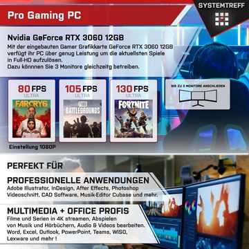 SYSTEMTREFF Basic Gaming-PC-Komplettsystem (27", AMD Ryzen 5 5500, GeForce RTX 3060, 16 GB RAM, 512 GB SSD, Windows 11, WLAN)