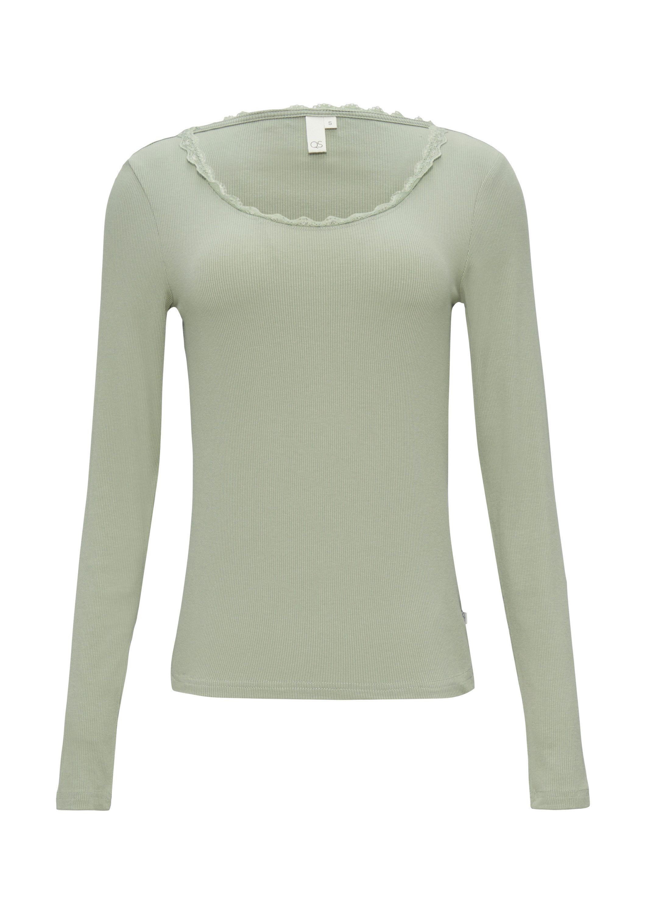 QS Langarmshirt T-Shirt Rippshirt aus Viskosemix günstig online kaufen