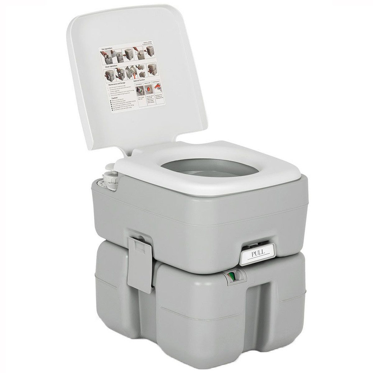 COSTWAY Campingtoilette, mit abnehmbarem Abwassertank, tragbar