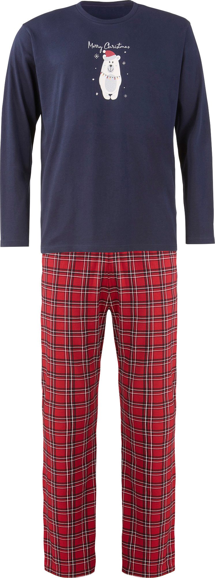 Erwin Müller Pyjama Herren-Schlafanzug Single-Jersey Karo