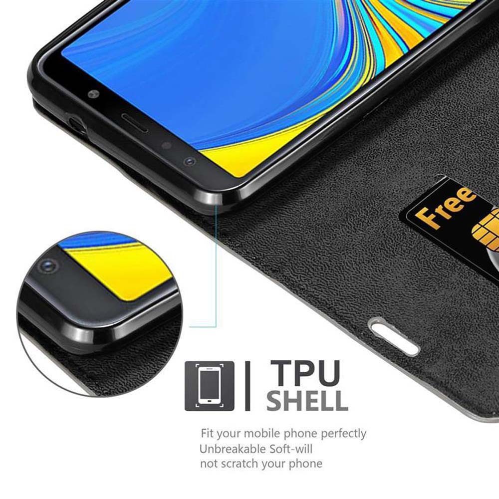 Cadorabo Handyhülle für Samsung Galaxy A7 2018 Hülle Samsung Galaxy A7 2018, Hülle Schutzhülle mit Standfunktion, Magnetverschluss und Kartenfach