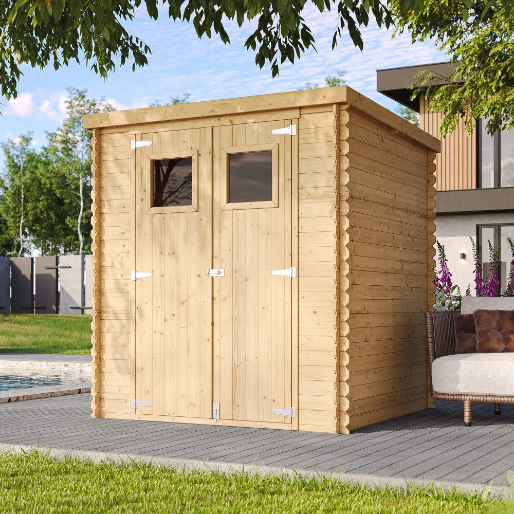 Finn Art Blockhaus Gerätehaus Holz Gartenhaus, BxT: 200x200 cm