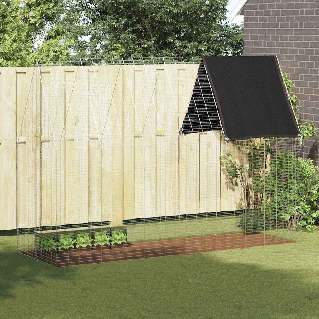 vidaXL Kleintierkäfig vidaXL Hasenkäfig Silber 300 x 100 x 210 cm Verzinkter Stahl