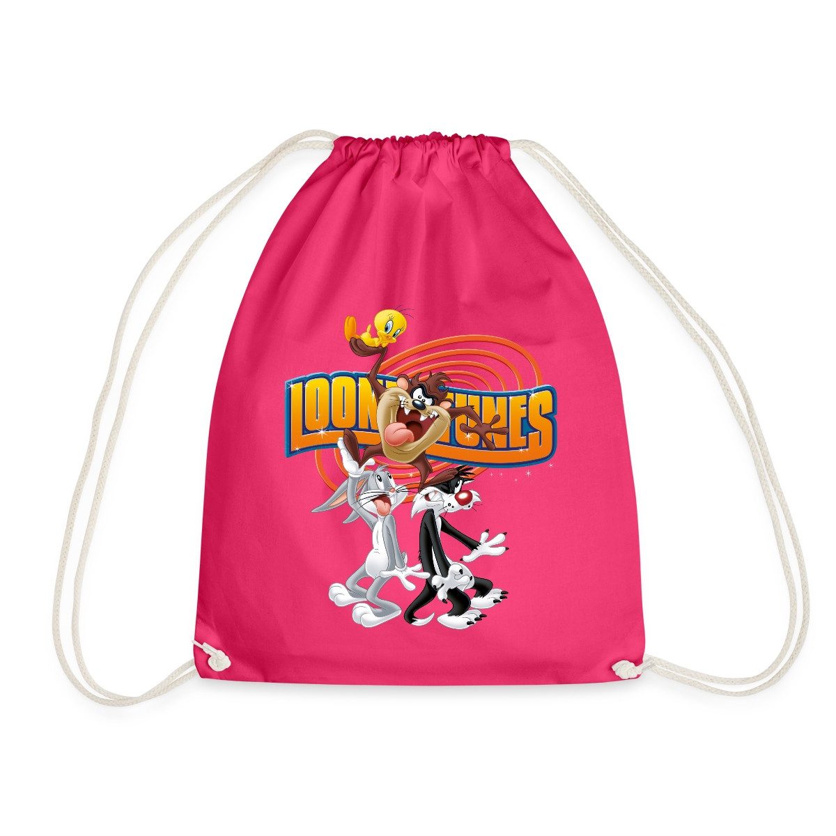 Spreadshirt Turnbeutel Looney Tunes Bugs Bunny, Taz, Sylvester & Tweety Turnbeutel (1-tlg)