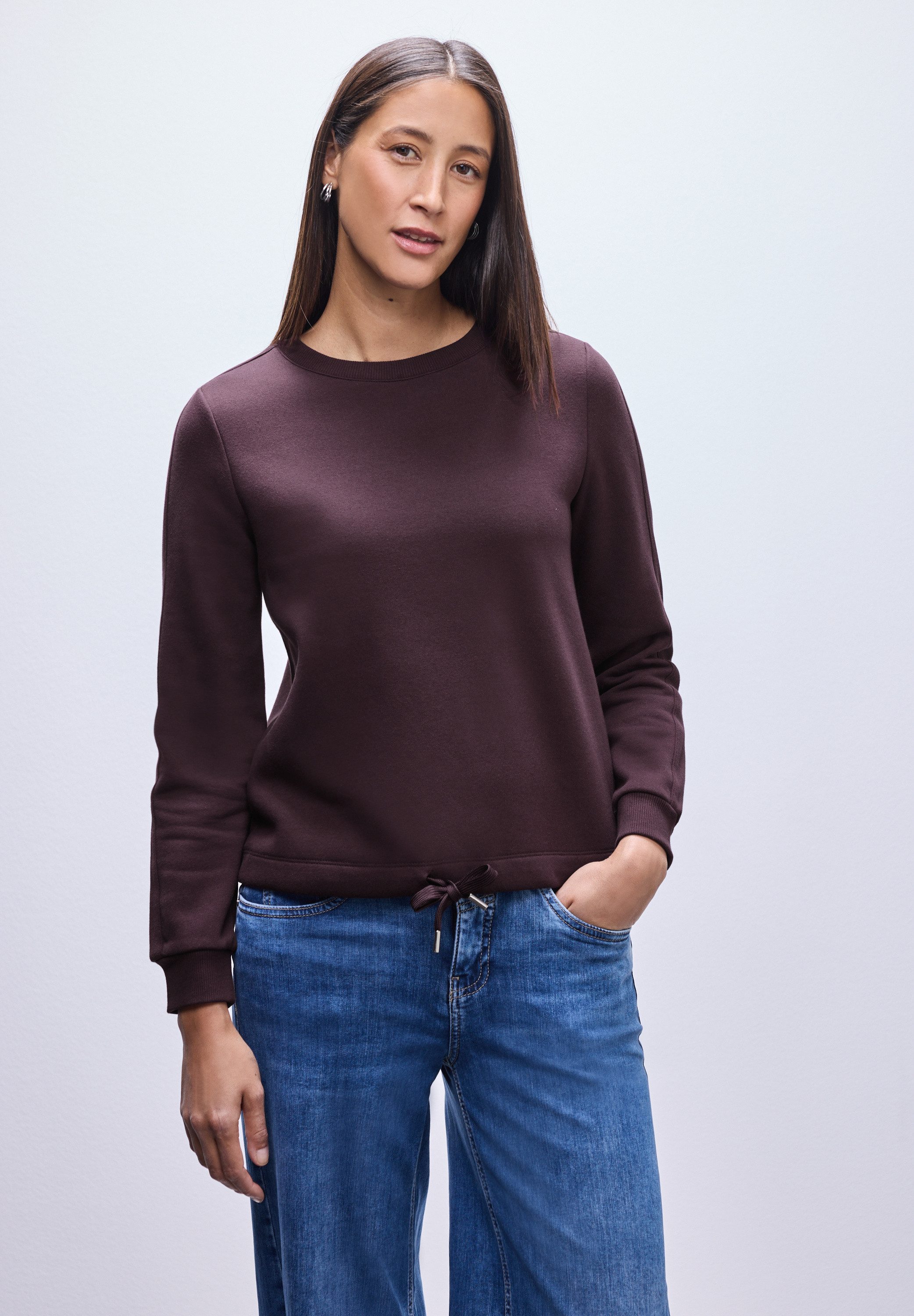 STREET ONE Sweatshirt mit Tunnelzug am Saum günstig online kaufen