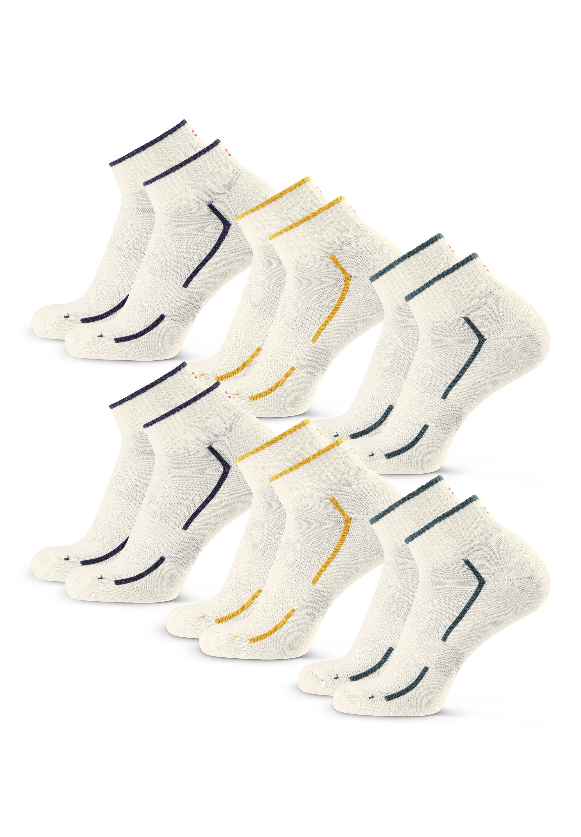 DANISH ENDURANCE Basicsocken Tennis Quarter (6-Paar) Kurze Sportspocken für Fitness & Alltag, Unisex