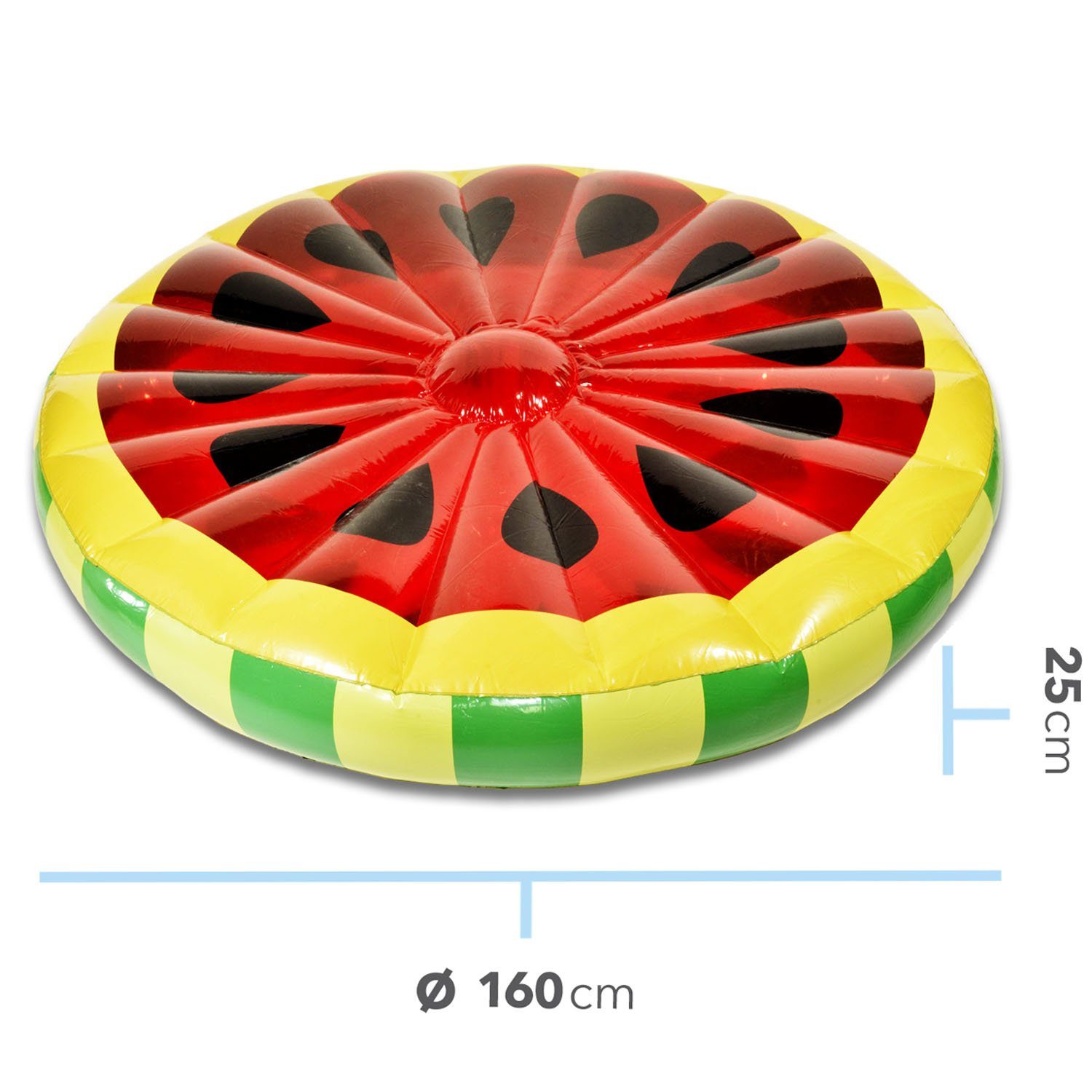 Goods+Gadgets Luftmatratze Melone Luftmatratze, (Aufblasbare Wassermelonen,  Matratze Badeinsel Schwimmreifen), Schwimminsel Ø 143 cm