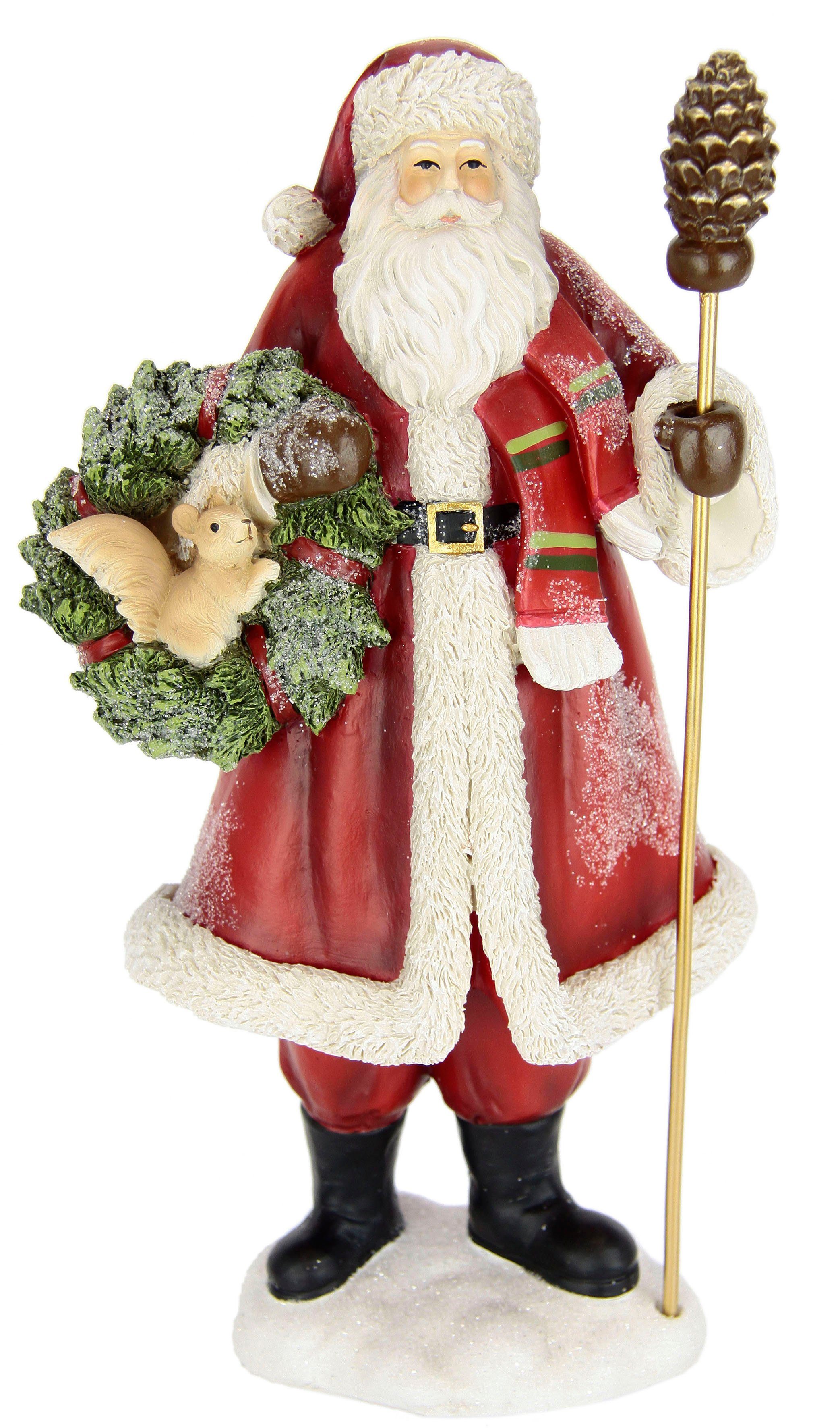 I.GE.A. Dekofigur Nikolaus, Santa Claus Figur, Nikolaus Dekoration,  Dekofigur