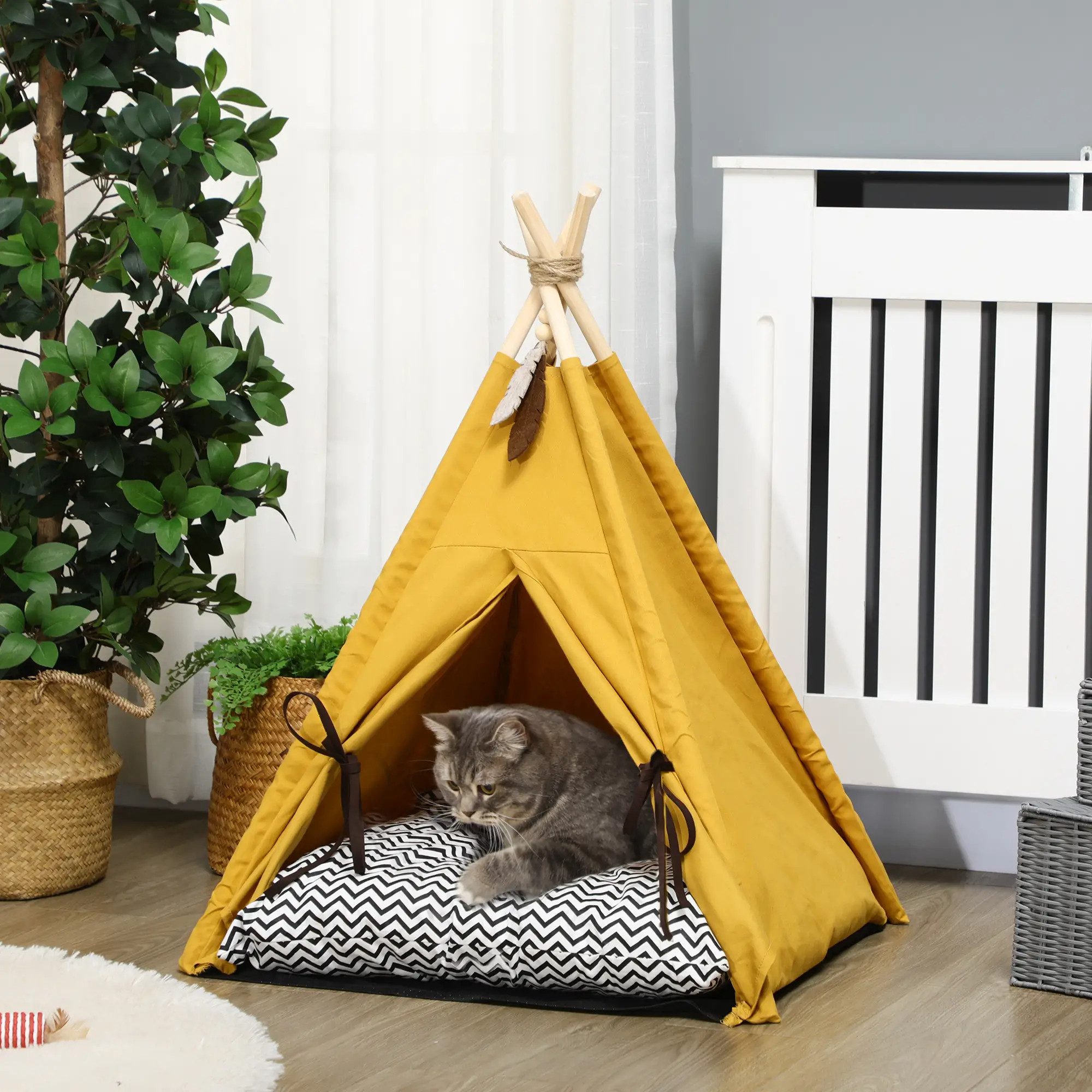 BlingBin Tierbett Tipi-Zelt für Haustiere, Tierhöhle für Hunde und Katzen, günstig online kaufen