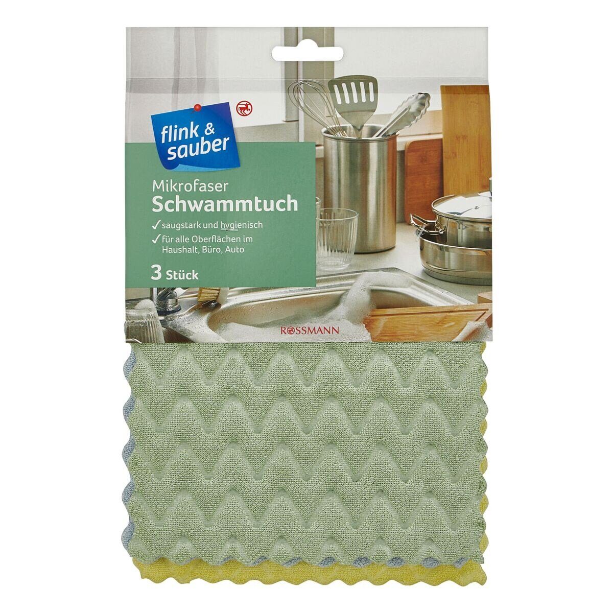 flink & sauber Schwammtuch, Schwammtücher Mikrofaser