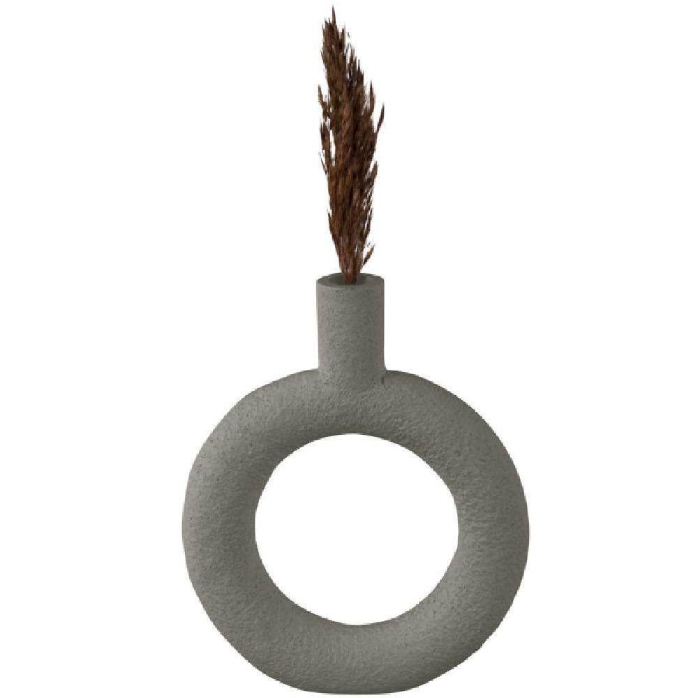 Present Time Warm Skulptur (18x3,5x22,5cm) Round Vase Polyresin Grey Ring Oval