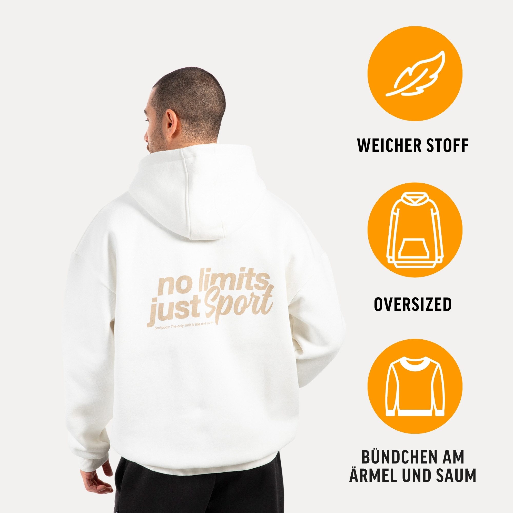 Smilodox Hoodie Fortes, Oversize Kapuzenpullover mit großem Back Print, Swe günstig online kaufen