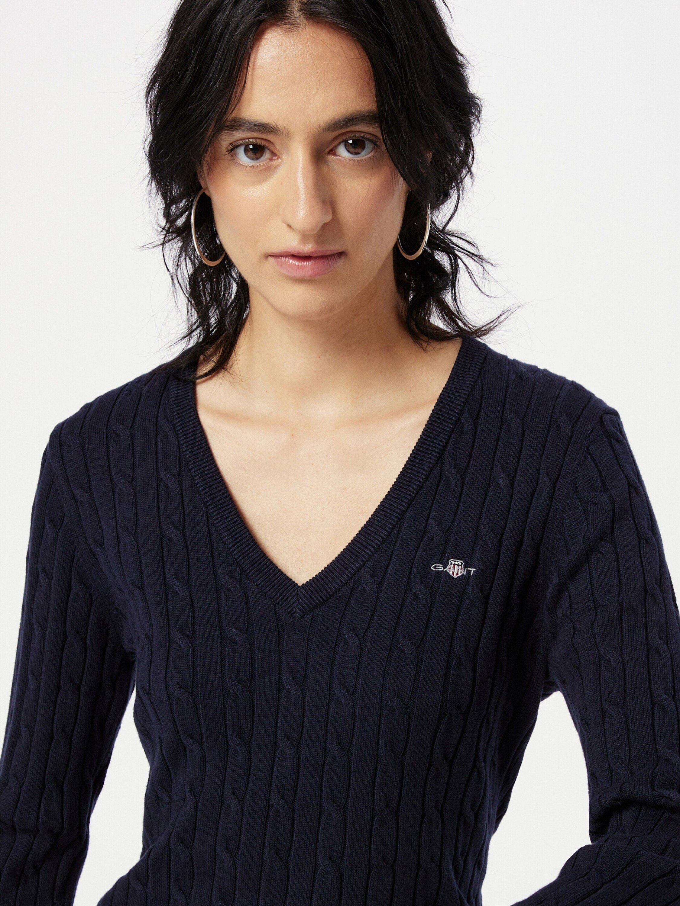 Gant Strickpullover (1-tlg) Stickerei