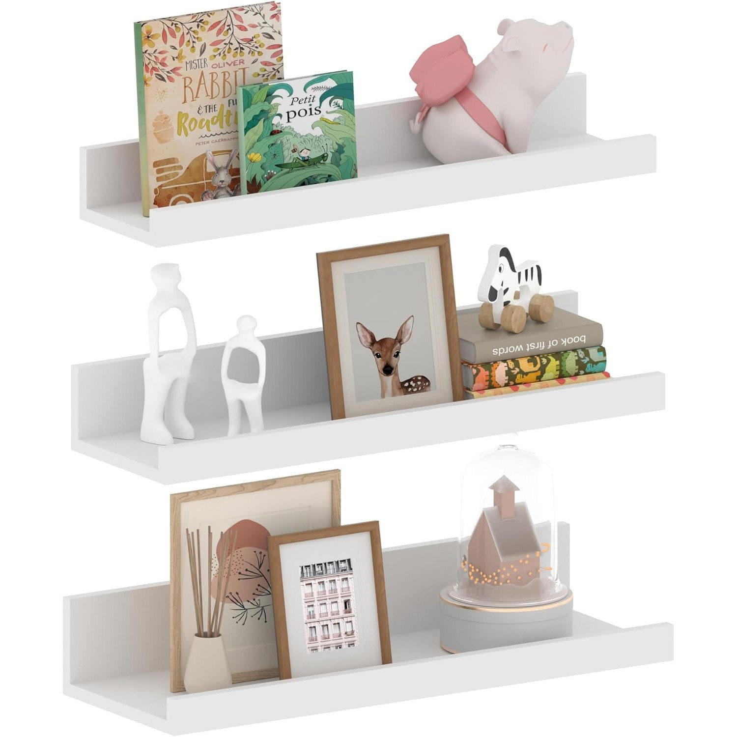 PFCTART Wandregal Wandboard ohne Bohren – 3er Set Acrylregal 27 cm Weiß, Kü günstig online kaufen