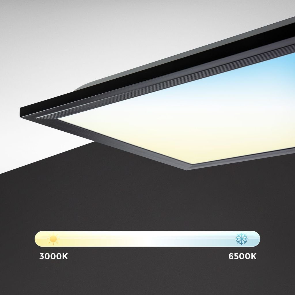 B.K.Licht Deckenleuchte LED Panel 100x25cm schwarz mit Fernbedienung dimmba günstig online kaufen