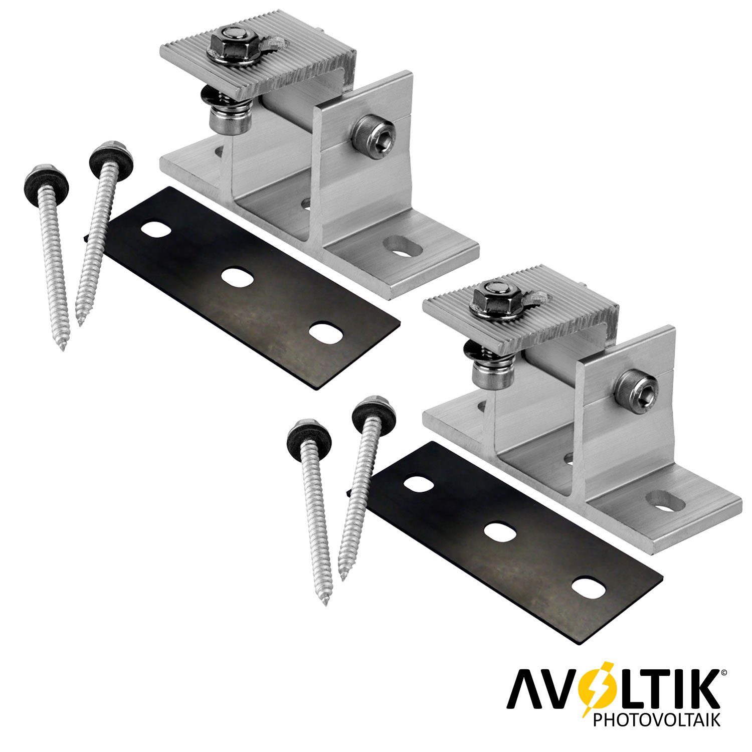avoltik Solarmodul-Halterung Alu Halterung PV Aufständerung Halter Befestigung Solar, (Alu Halterung PV Aufständerung Halter Befestigung Solar, 2-tlg., Alu Halterung PV Aufständerung Halter Befestigung Solar, robust, wetterfest, stabil, Farbe silber, 1er