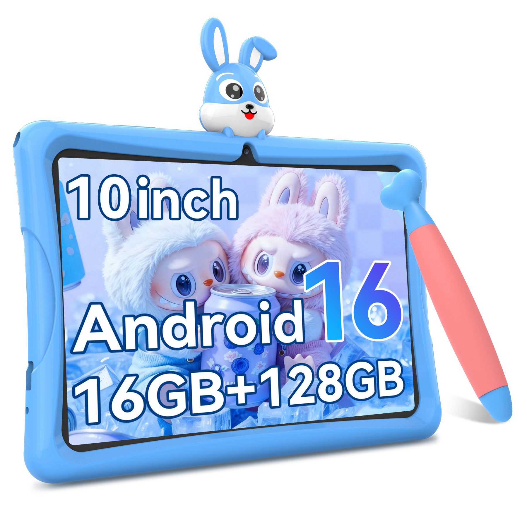TABWEE 10.1'' Kids Android 64/128GB mit Stylus Tablet (10.1", 64 GB, Android 16, 5G wifi, Android 15, Google Kids Space, Gemini AI, mit Stift)