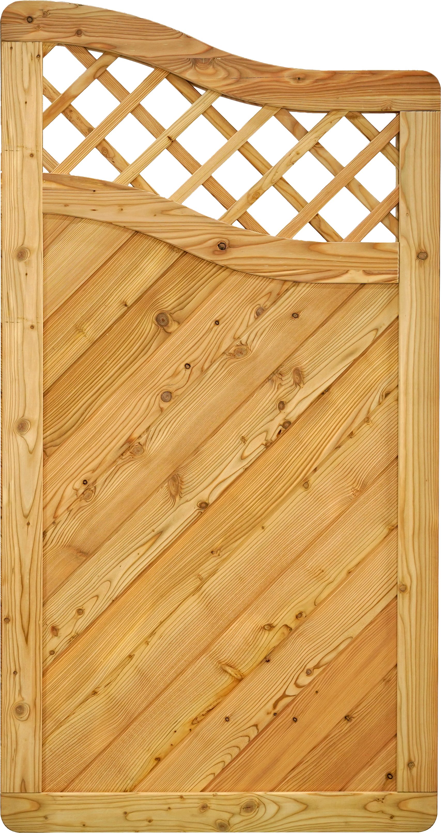 GartenLand Zaun Abschlusselement Nizza gebogen Rankgitter 90x165/150 cm Lärche, (Set, Ohne Pfosten, 90x165/ 150 cm), geschwungen mit Rankgitter, Lärche