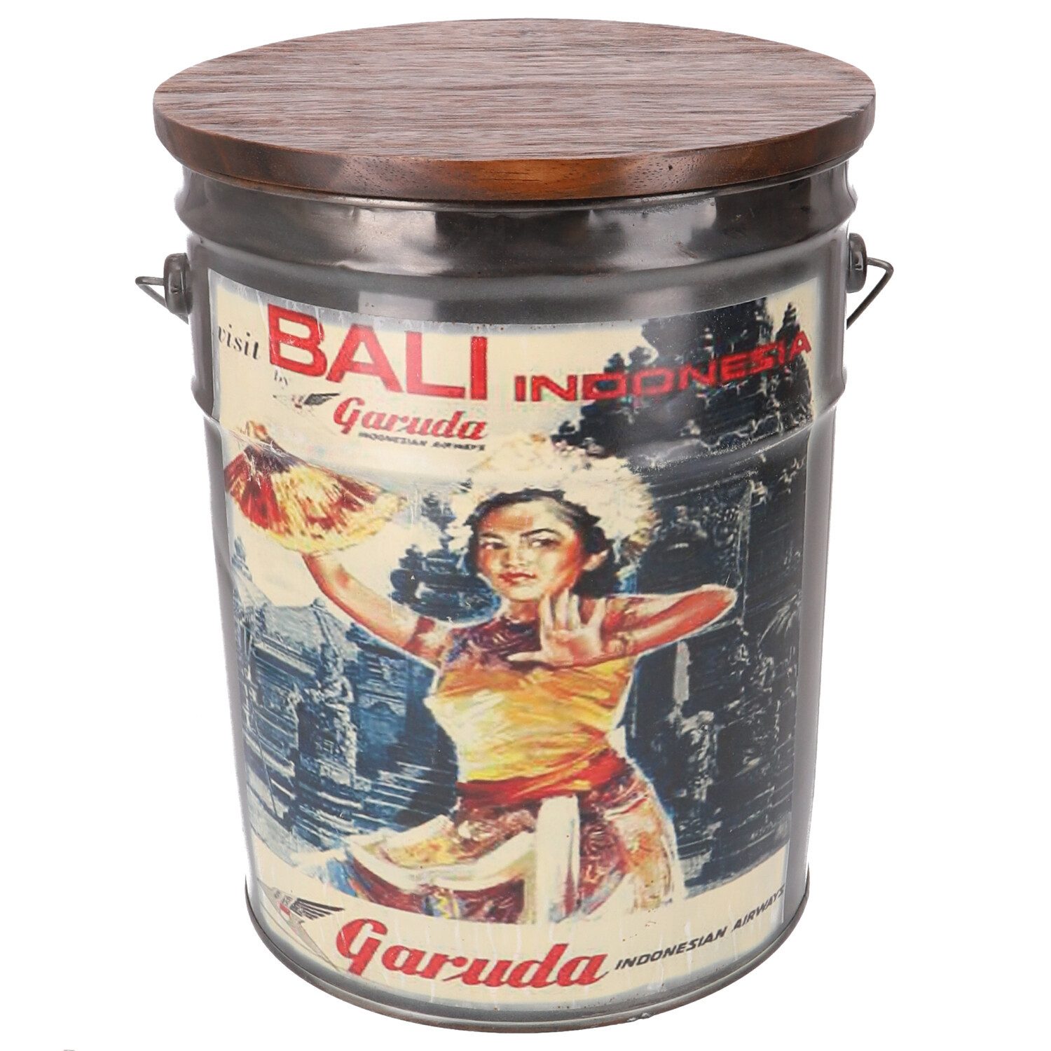 Guru-Shop Stuhl Hocker Eimer Sitzschemel mit Holzdeckel,..