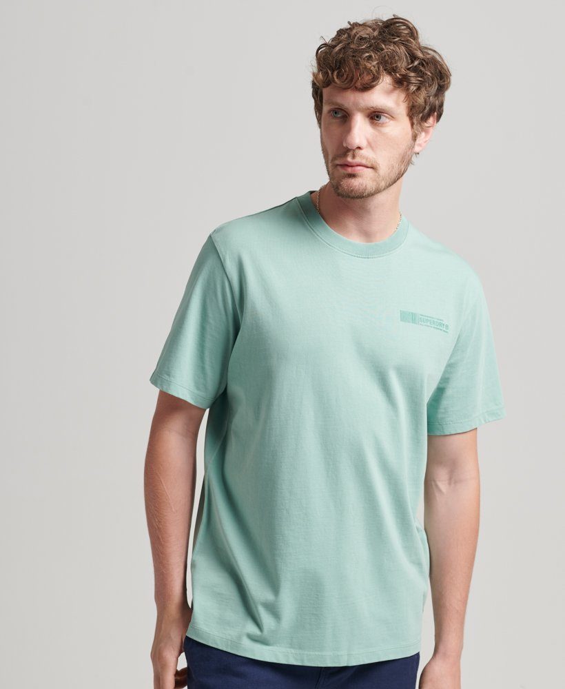Superdry T-Shirt CODE STACKED LOGO TEE Granite Green