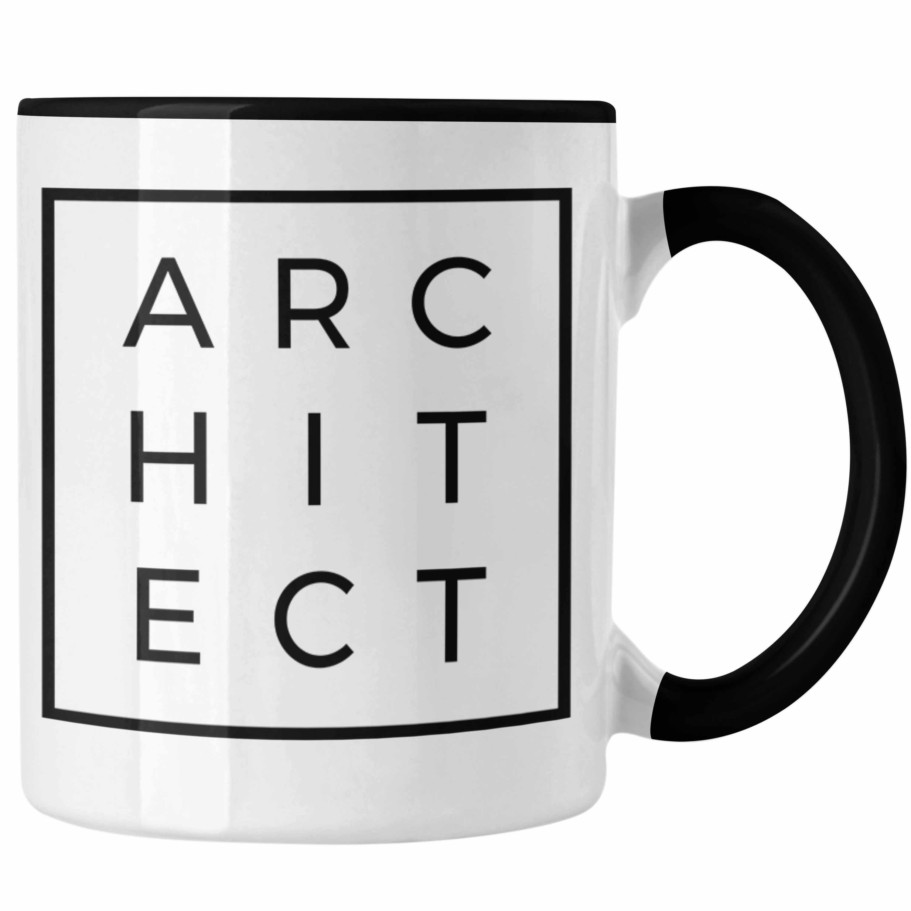 Trendation Tasse Trendation - Architekt Geschenke Tasse Lustig Kaffeetasse mit Spruch Architektur Architekten Geschenkidee Spruch Sprüche Lustige Tasse Schwarz