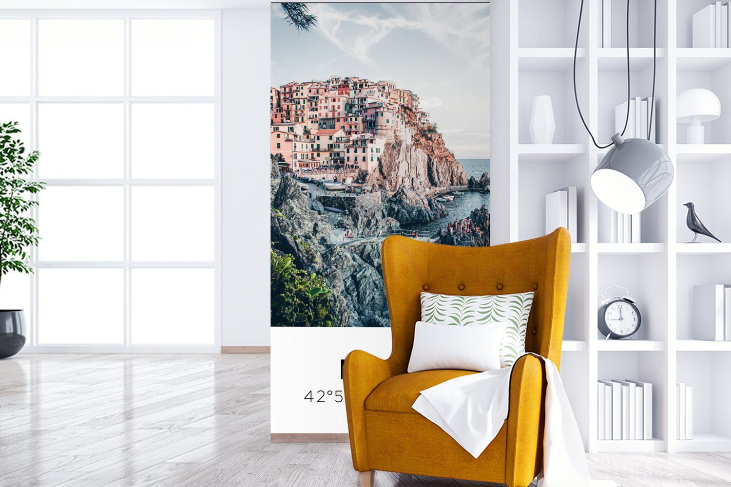 MuchoWow Fototapete Cinque - Matt, Fototapete Meer, Wohnzimmer Schlafzimmer für Amalfi Italien - bedruckt, Terre Küche, Vliestapete (2 - St)