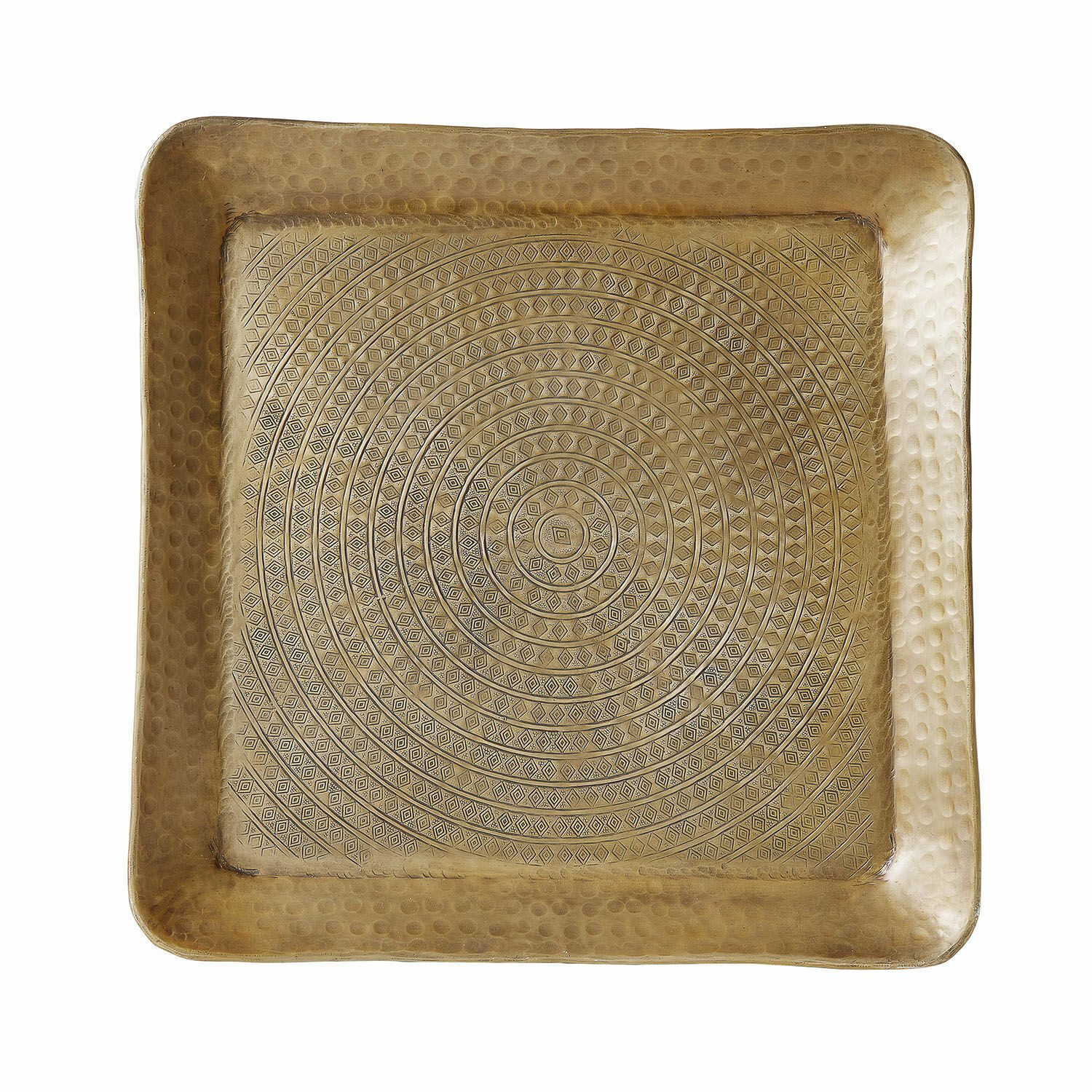 Mirabeau Tablett Tablett Rustique antikmessing, Aluminium, Umrandung: Eisen