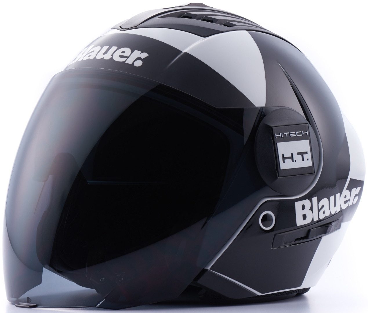 Blauer Motorradhelm Real HT Graphic A Jethelm, integriertes Sonnenvisier