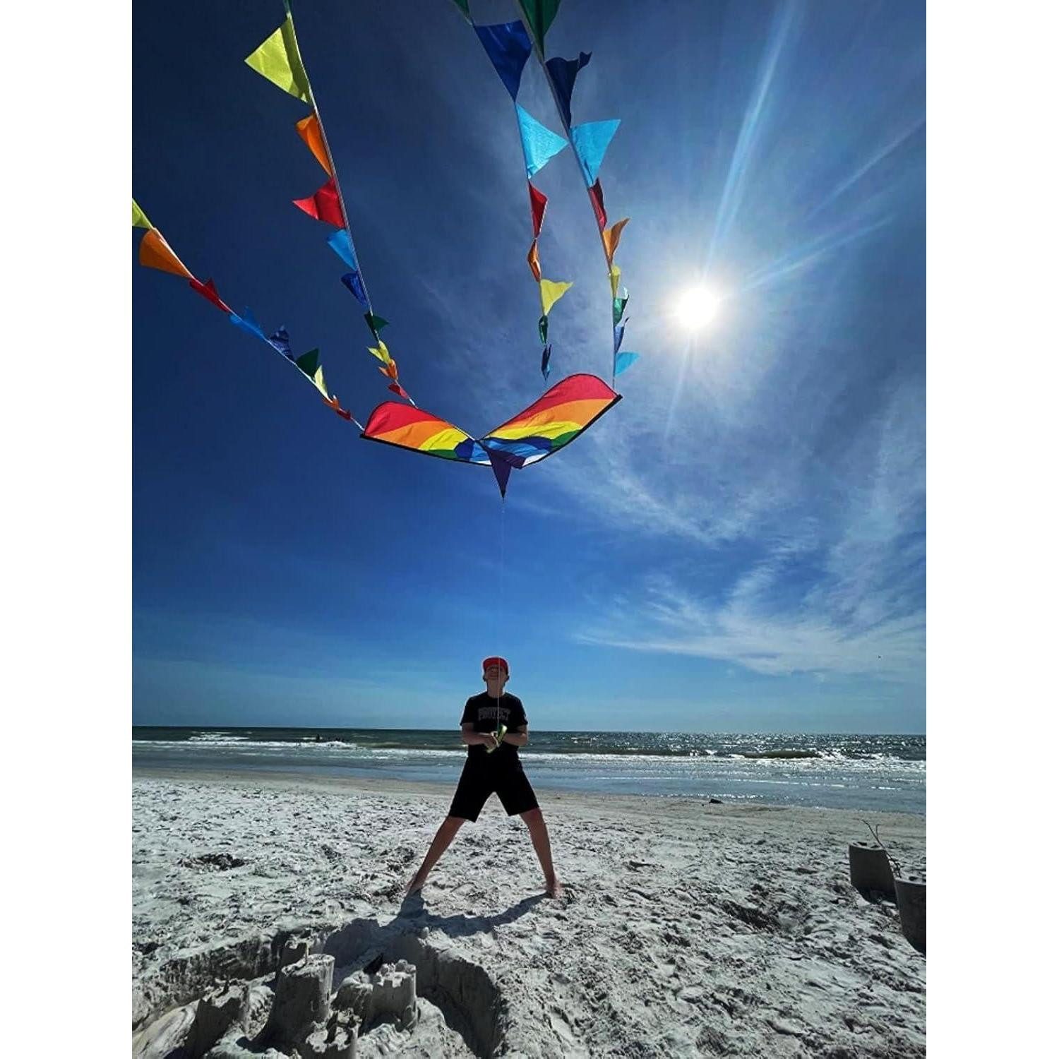 LuxusKollektion Flug-Drache Drachen Kinder Delta groß Strand Anfänger Schnur Spielzeug Rainbow