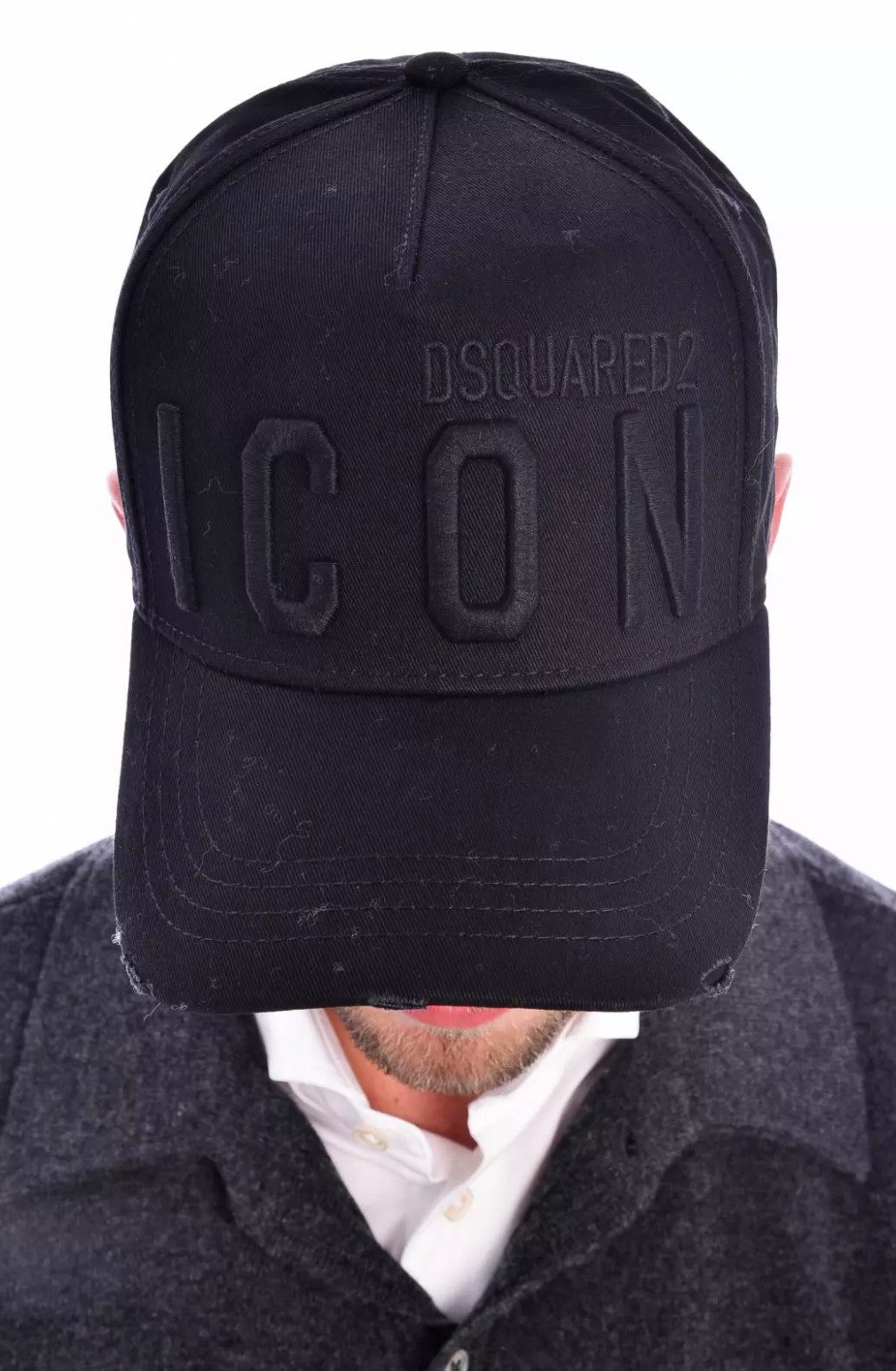 Dsquared2 Baseball Cap Basebalkappe Icon DSQ2 Logo Kappe Mütze Mailand ansässiges Label mit leicht zerfetzt für einen Vintage-Look
