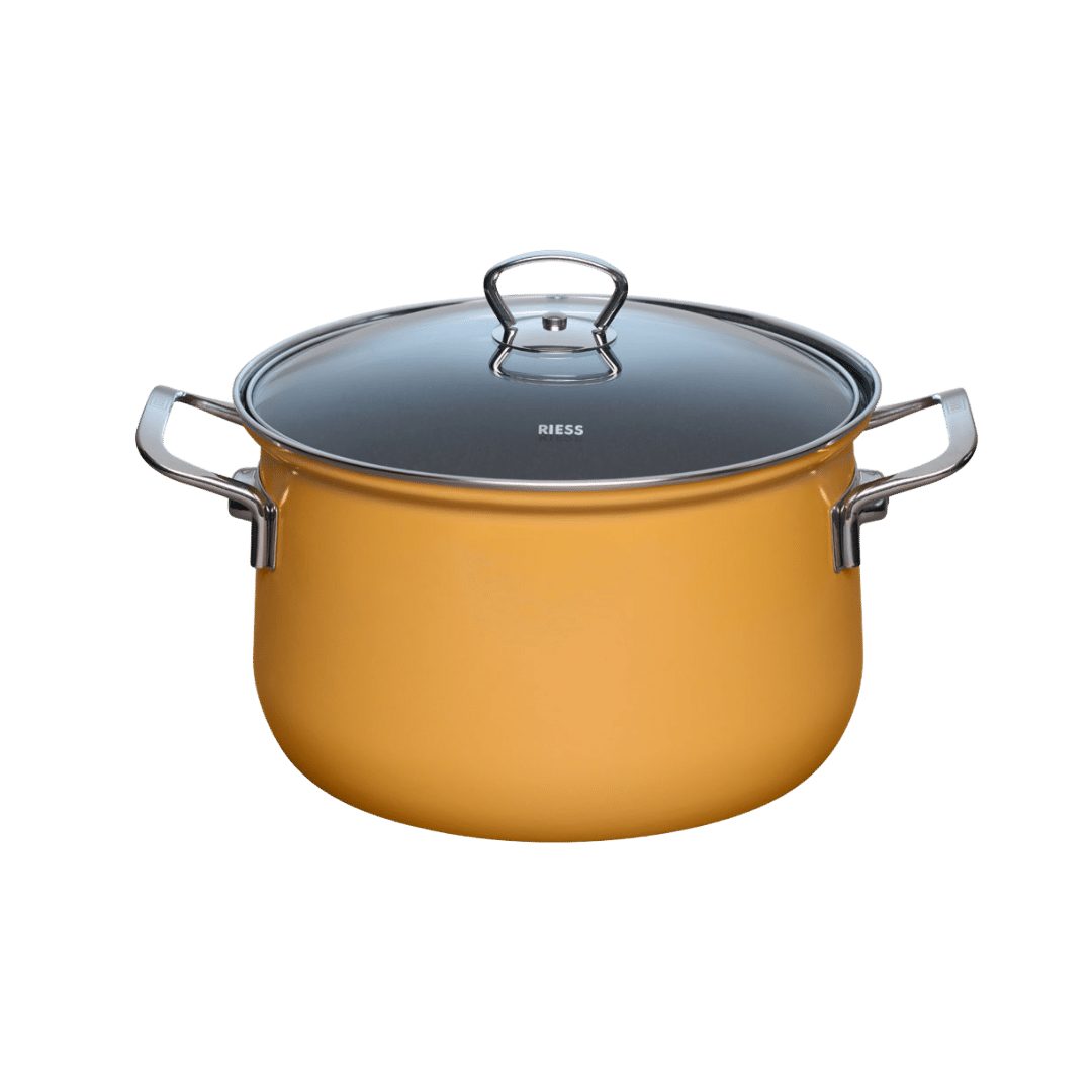 Riess Fleischtopf NOUVELLE Fleischtopf mit Glasdeckel 6 l Gelb