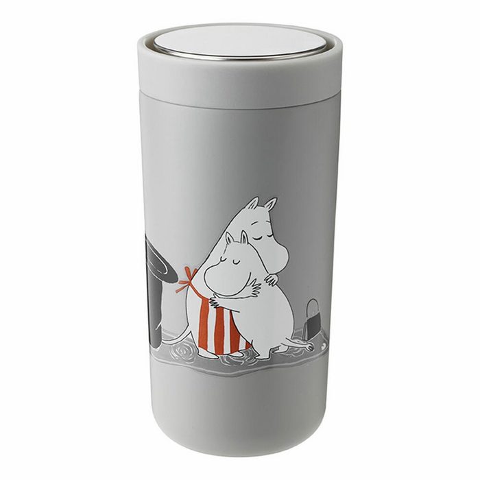 Stelton Coffee-to-go-Becher To Go Click Moomin Soft Light Grey 400 ml Edelstahl