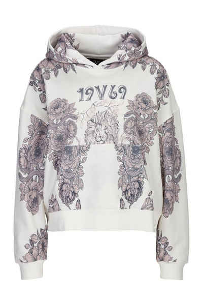 19V69 Italia by Versace Hoodie HADASSA Damen Kapuzenspullover mit floralem Löwenmotiv (XS-XXL)