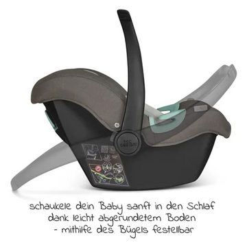 ABC Design Babyschale Tulip - Diamond Edition - Herb, bis: 13 kg, Gruppe 0+ Baby Autositz - ab Geburt bis 13 kg inkl. Zusatzverdeck