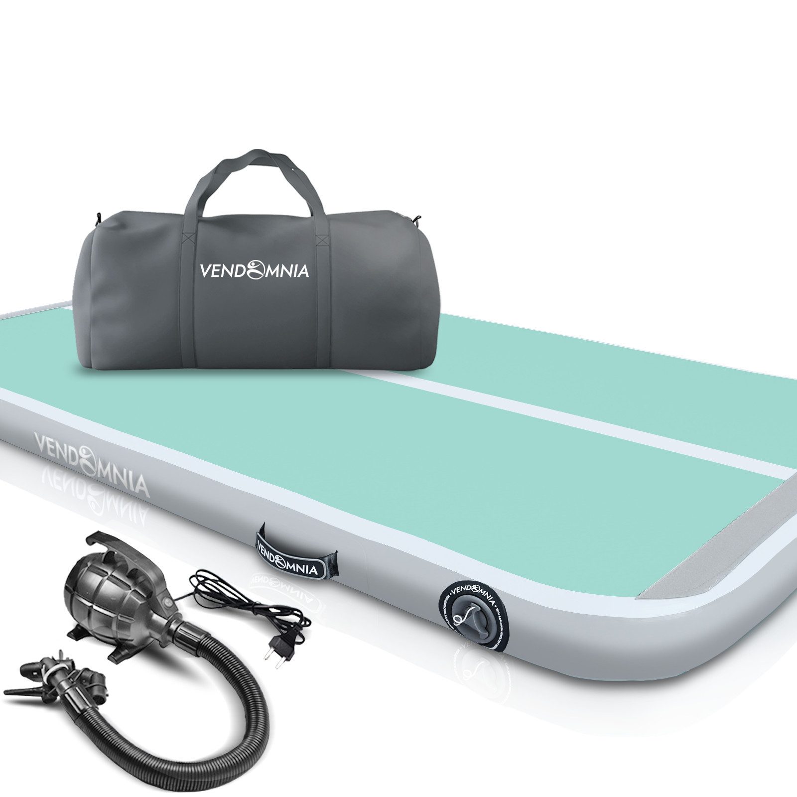 VENDOMNIA Turnmatte AIR Tracking TRACK Matte - aufblasbar, Tumbling Matte (10 cm - 20 cm hoch, mit elektrischer Pumpe, Farbwahl, Größe: 1 2 3 4 m Tumblingmatte, Gymnastikmatte, Turnmatte, Trainingsmatte, Fitnessmatte)