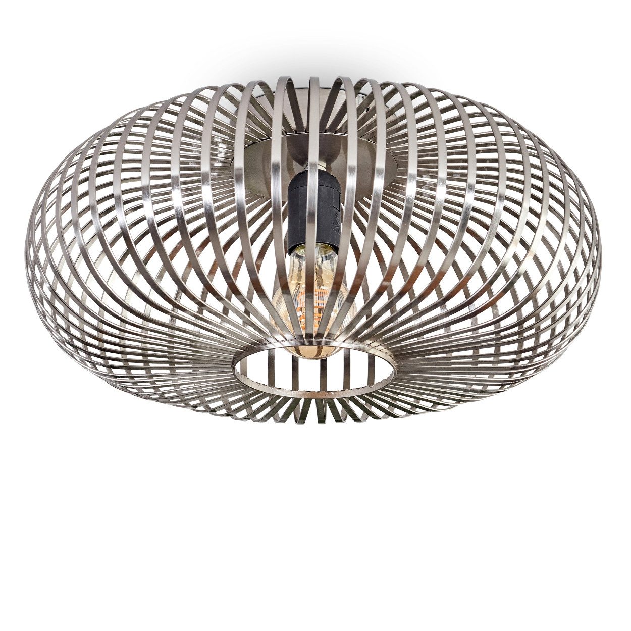 hofstein Deckenleuchte moderne Deckenlampe aus Metall in Silberfarben, ohne günstig online kaufen